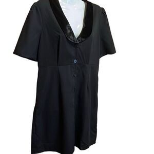 Rihoas The Black Mini Dress Large Velvet Lapel‎ Mobwife Celeb Style WhimsiGoth
